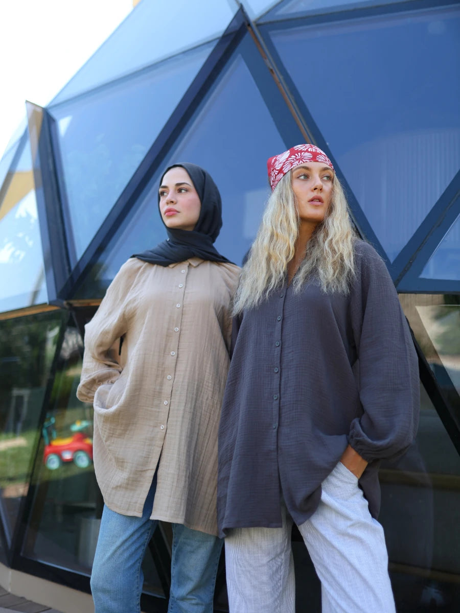 Müslin Gömlek Antrasit