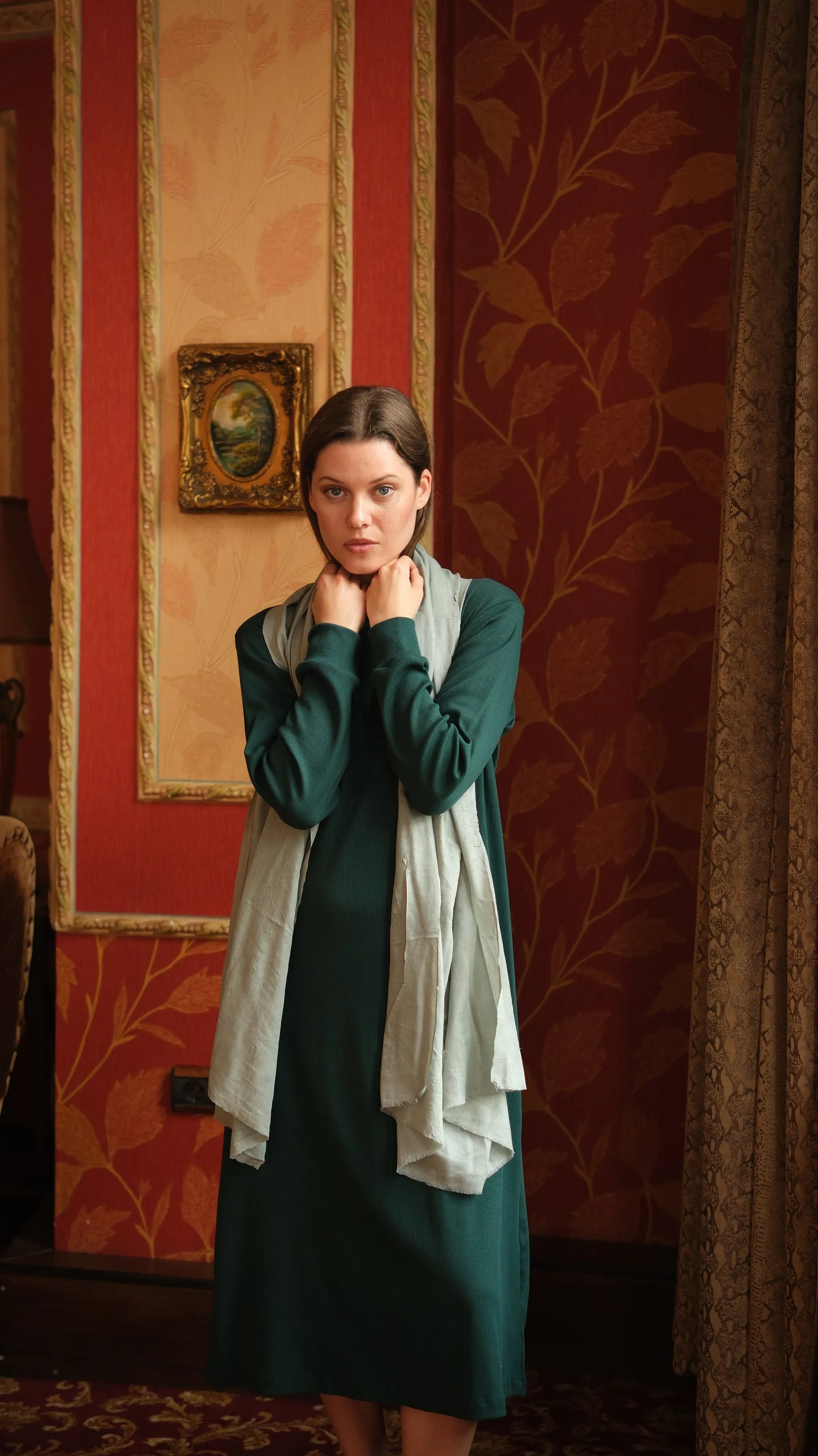 Kaşkorse Tunik Petrol + Crash Bambu Şal