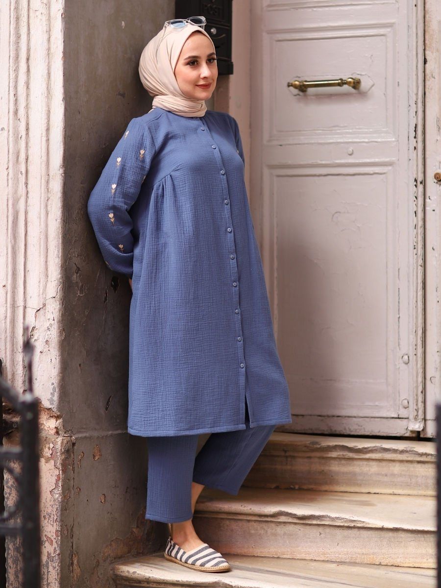 Müslin Tunik Mavi