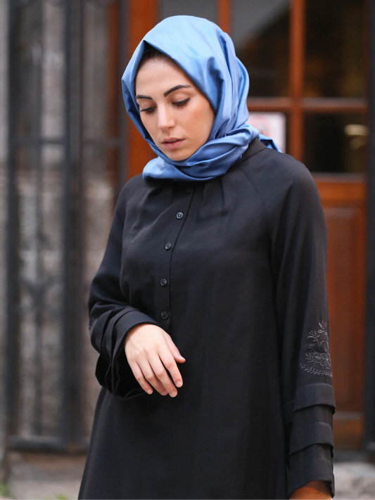 Kolu Nervürlü Tunik Siyah