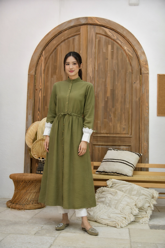 Zambak Tunik Zeytin Yeşili