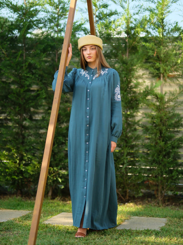 Sahra Elbise Petrol