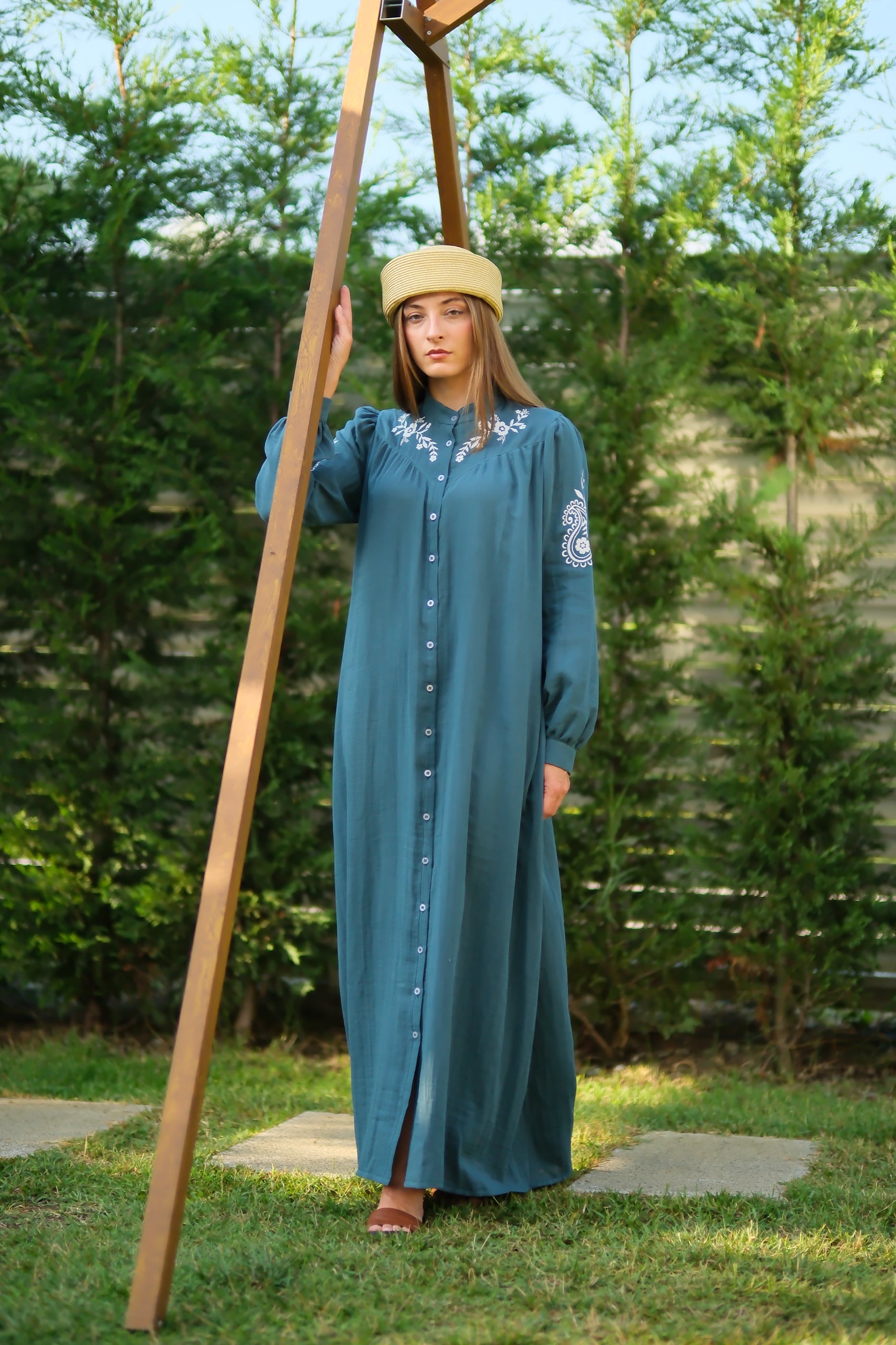 Sahra Elbise Petrol