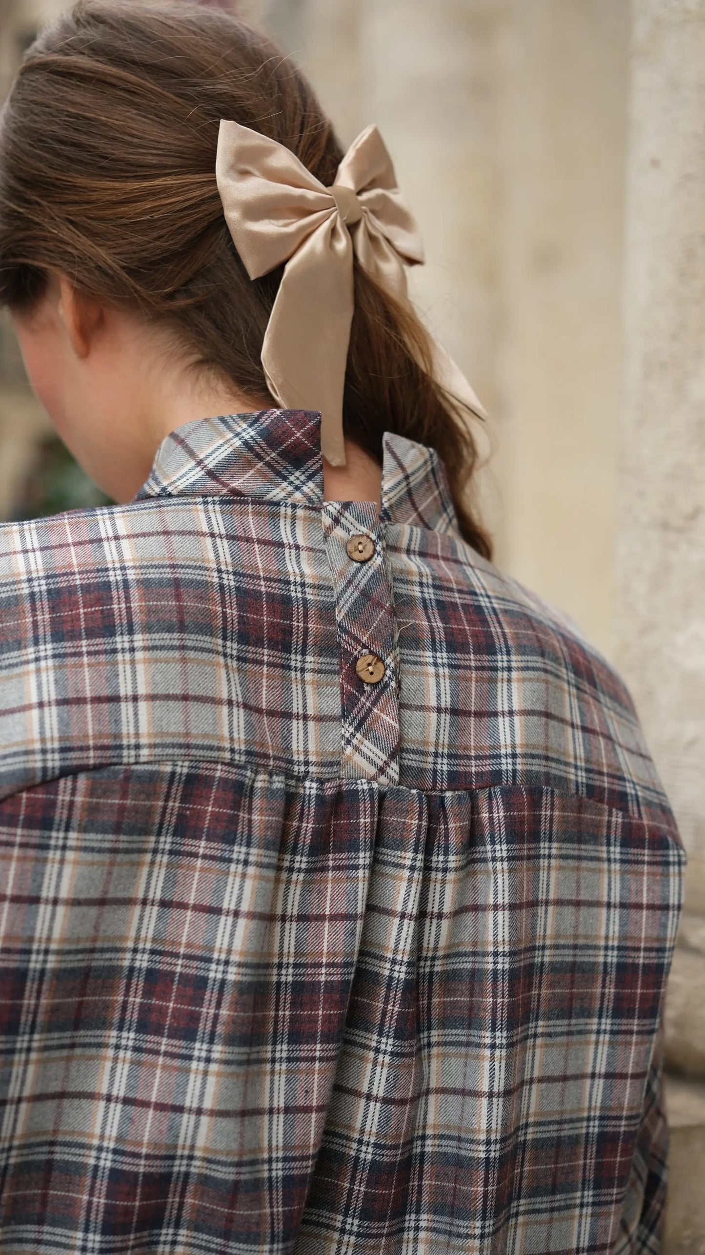 Bloom Ekose Bluz - Bordo/Laci