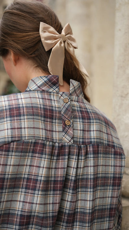 Bloom Ekose Bluz - Bordo/Laci