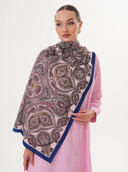 Basic Pamuklu Tunik Pembe + Şal Hediyeli