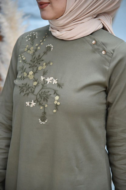 Çiçek Tunik Haki