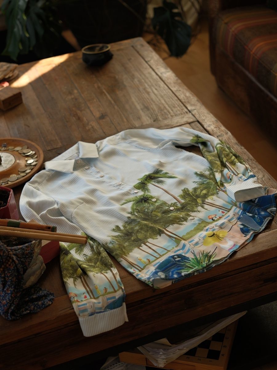 Miami Desen Saten Gömlek