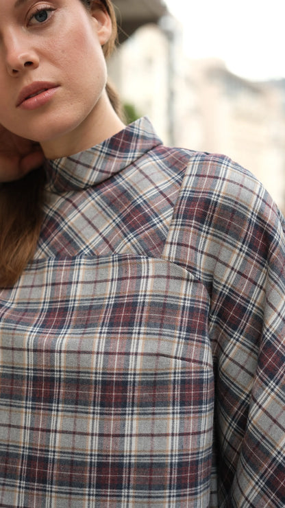 Bloom Ekose Bluz - Bordo/Laci