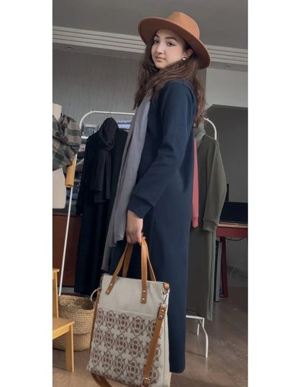 Kaşkorse Tunik Lacivert + Crash Bambu Şal