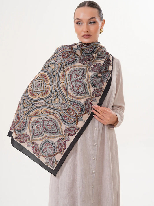 Basic Pamuklu Tunik Bej + Şal Hediyeli