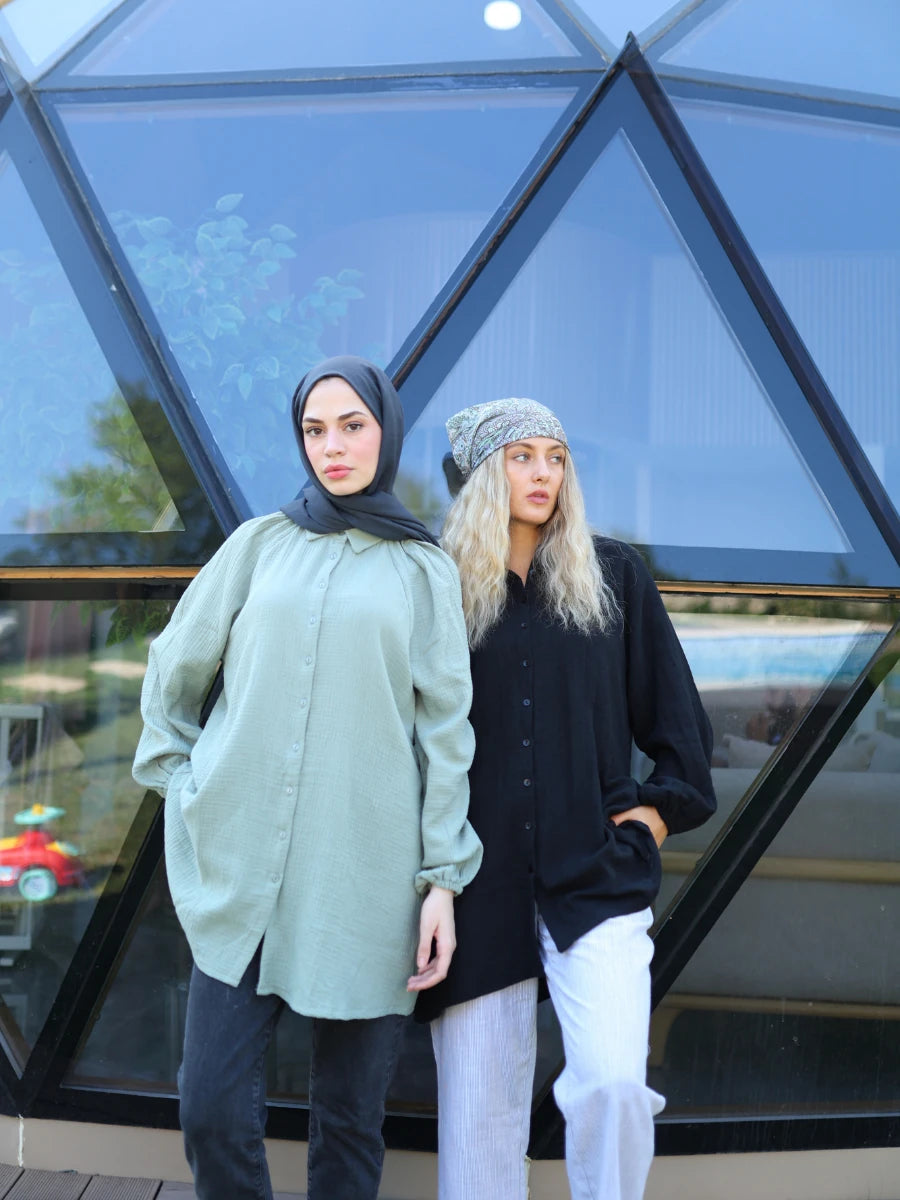 Müslin Gömlek Siyah