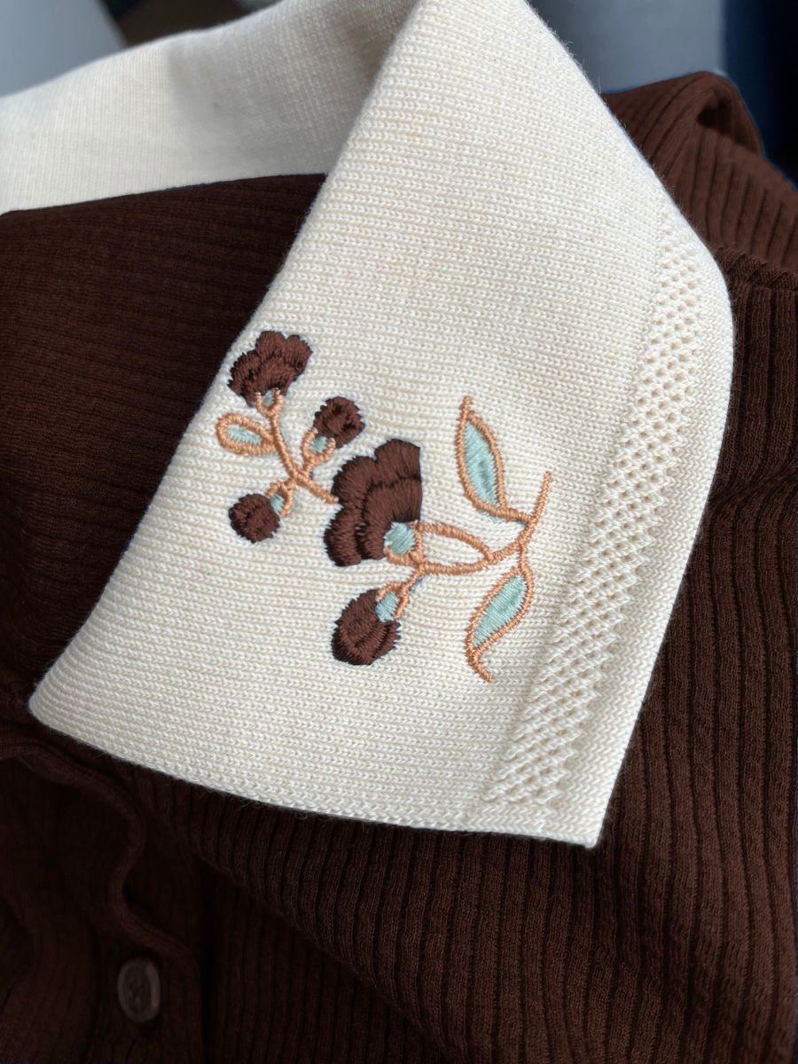 Polo Yaka Kaşkorse Tunik Kahverengi