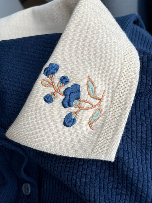 Polo Yaka Kaşkorse Tunik Saks