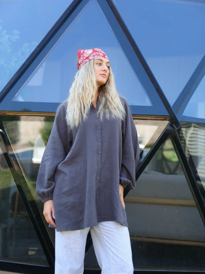 Müslin Gömlek Antrasit