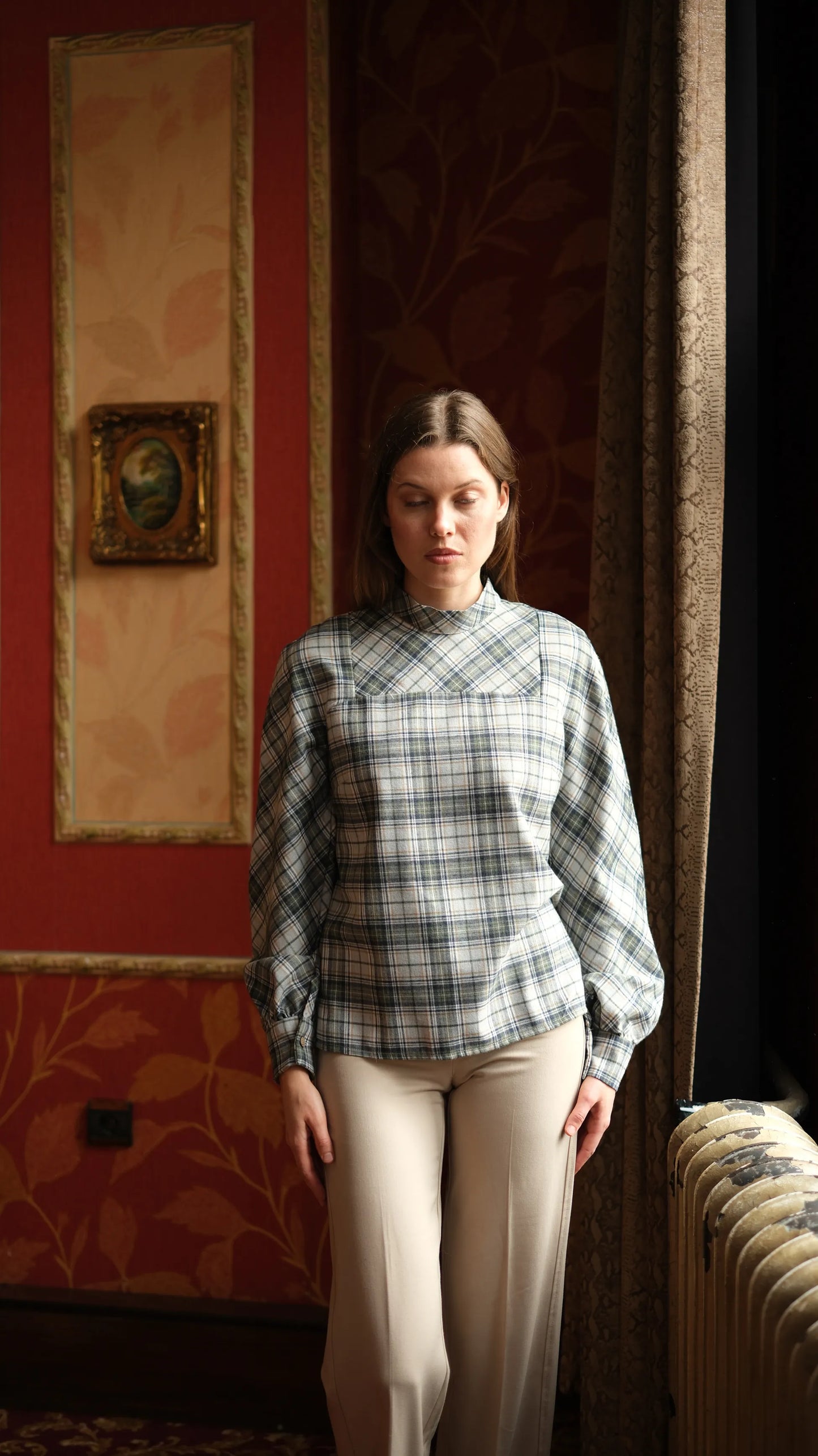 Bloom Ekose Bluz - Haki/Laci