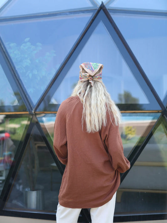 Müslin Gömlek Kahverengi