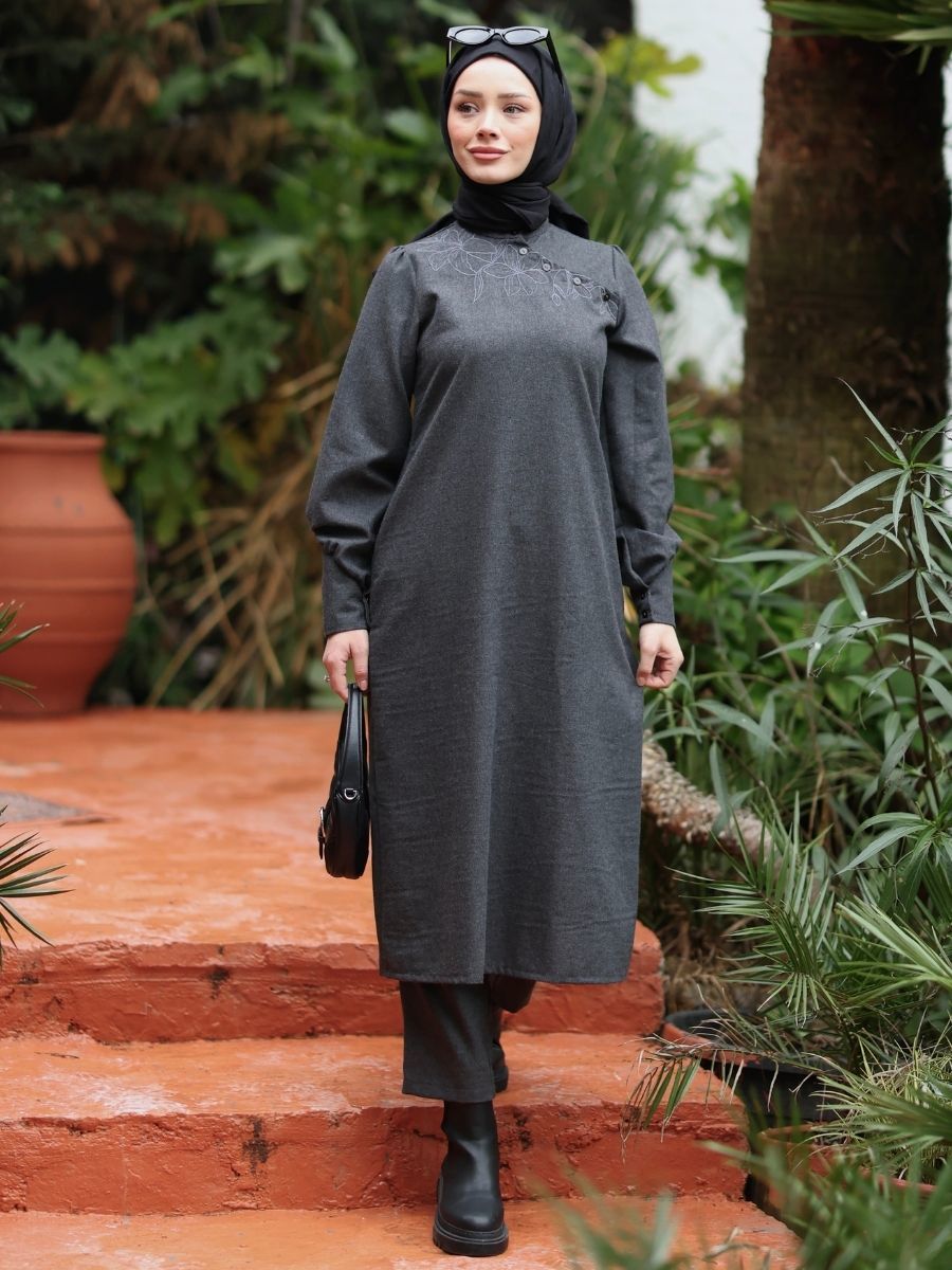 Şehrazat Tunik Koyu Antrasit