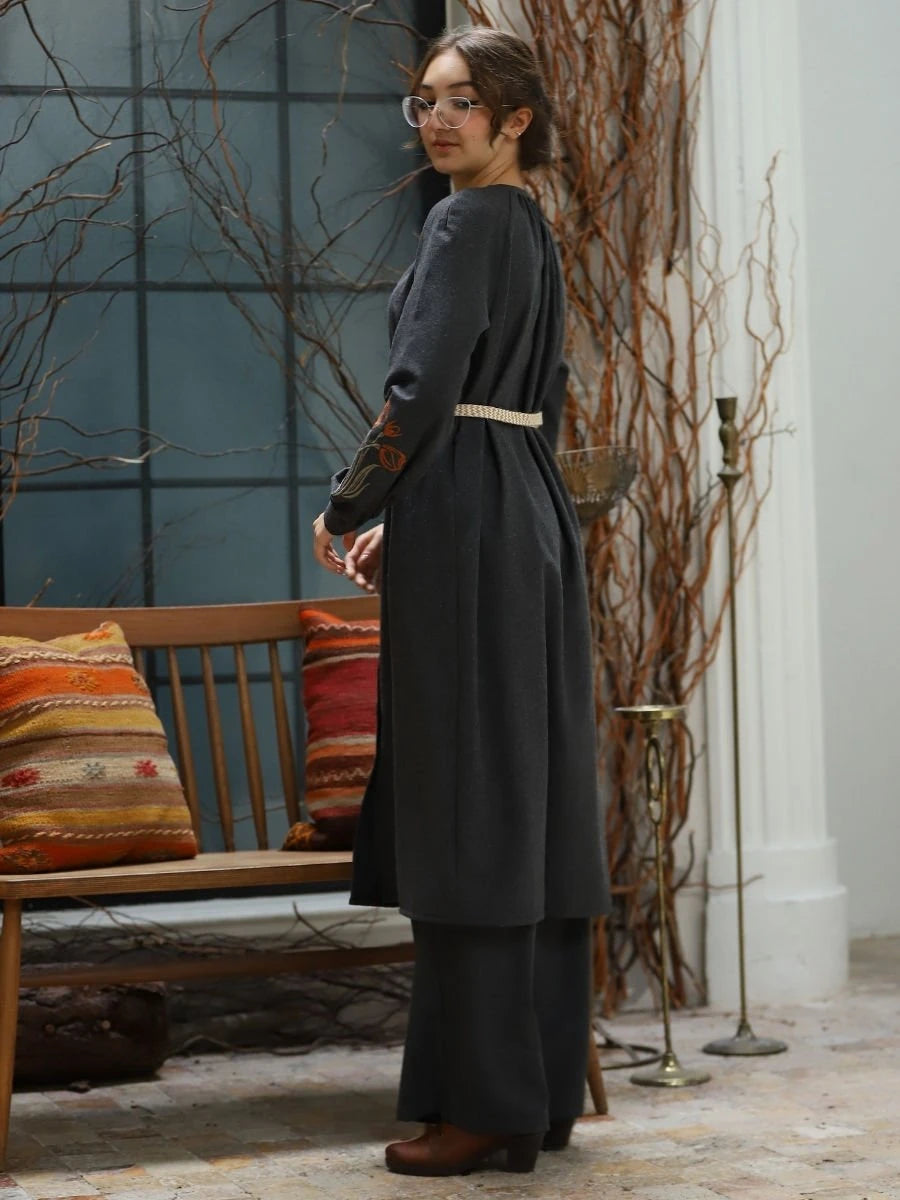 Lale Takım Koyu Gri