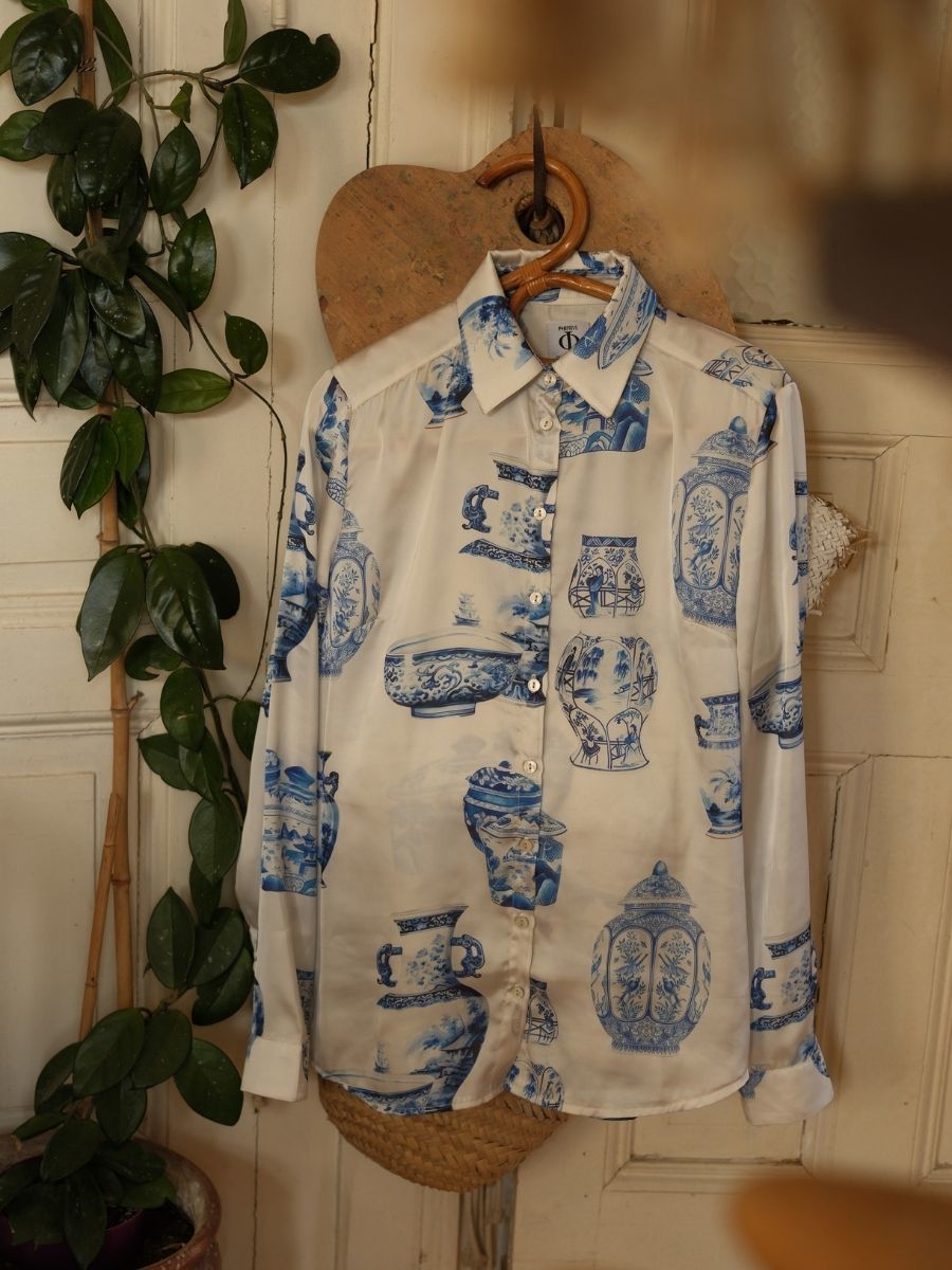 Blue Dream Saten Gömlek