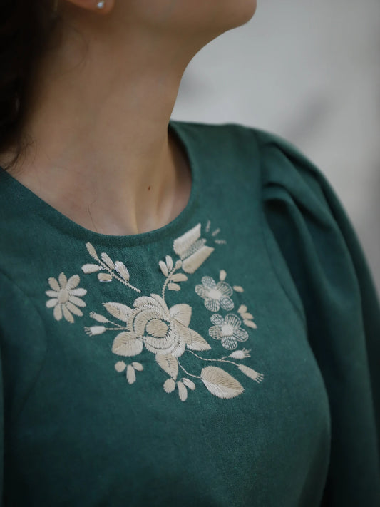 Etekli Flanel Takım Yeşil