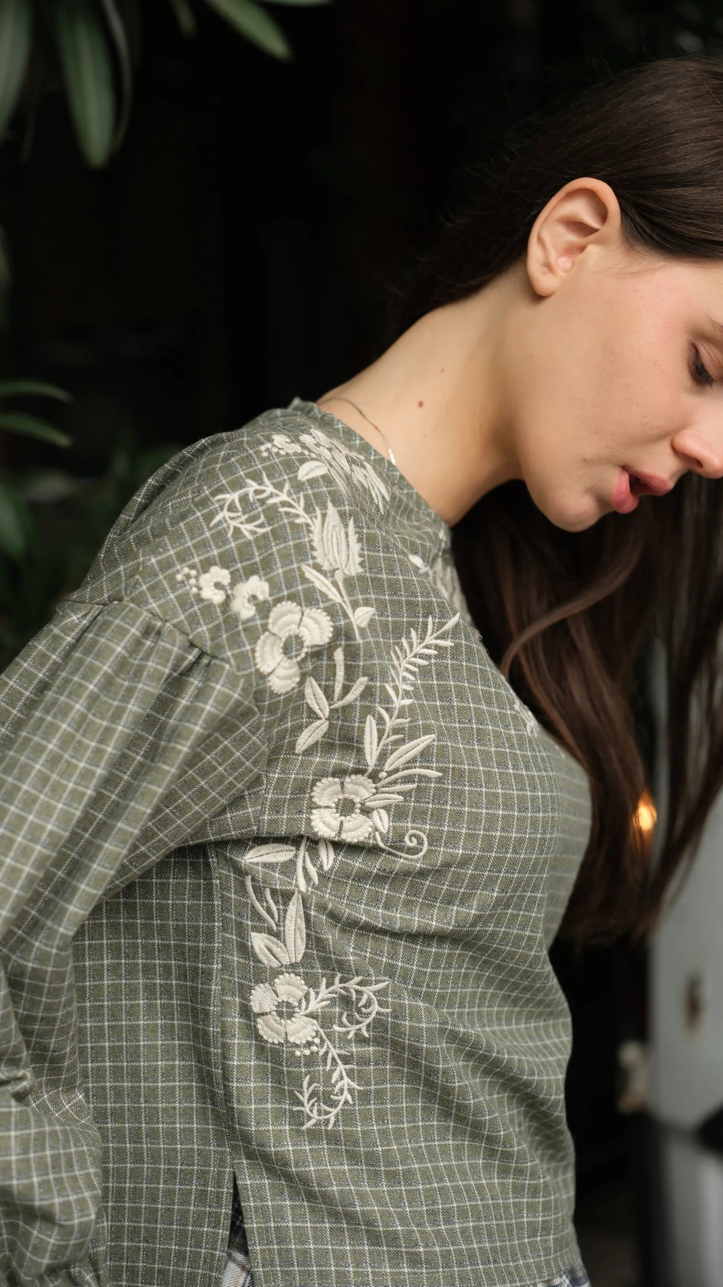 Arden Nakışlı Bluz Haki