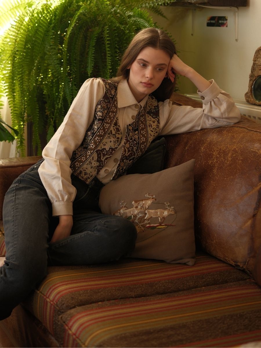 Etnik Desen Goblen Yelek