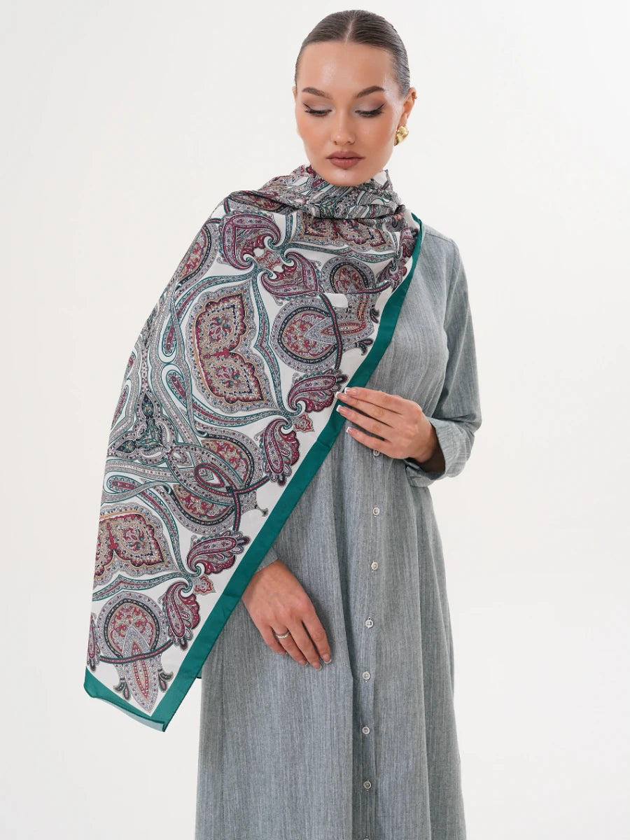 Basic Pamuklu Tunik Yeşil + Şal Hediyeli