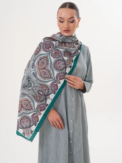 Basic Pamuklu Tunik Yeşil + Şal Hediyeli