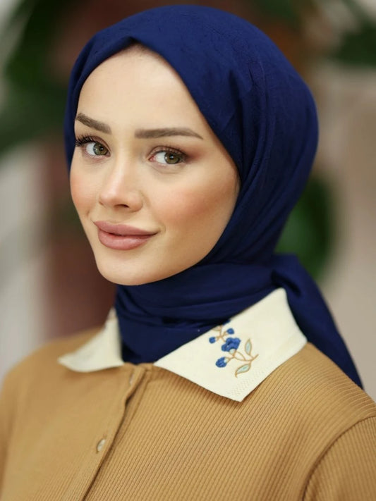 Bambu Crash Şal Saks Mavi