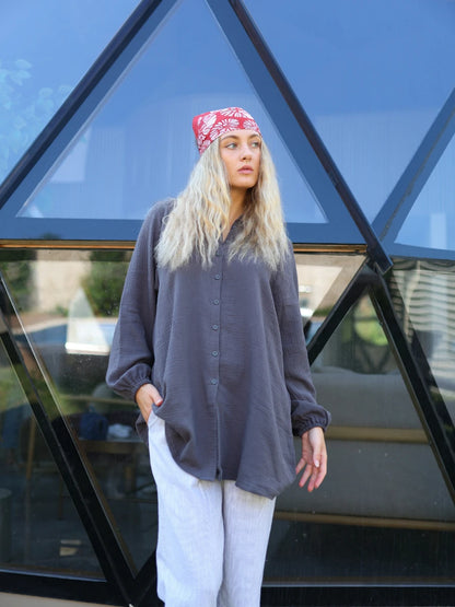 Müslin Gömlek Antrasit