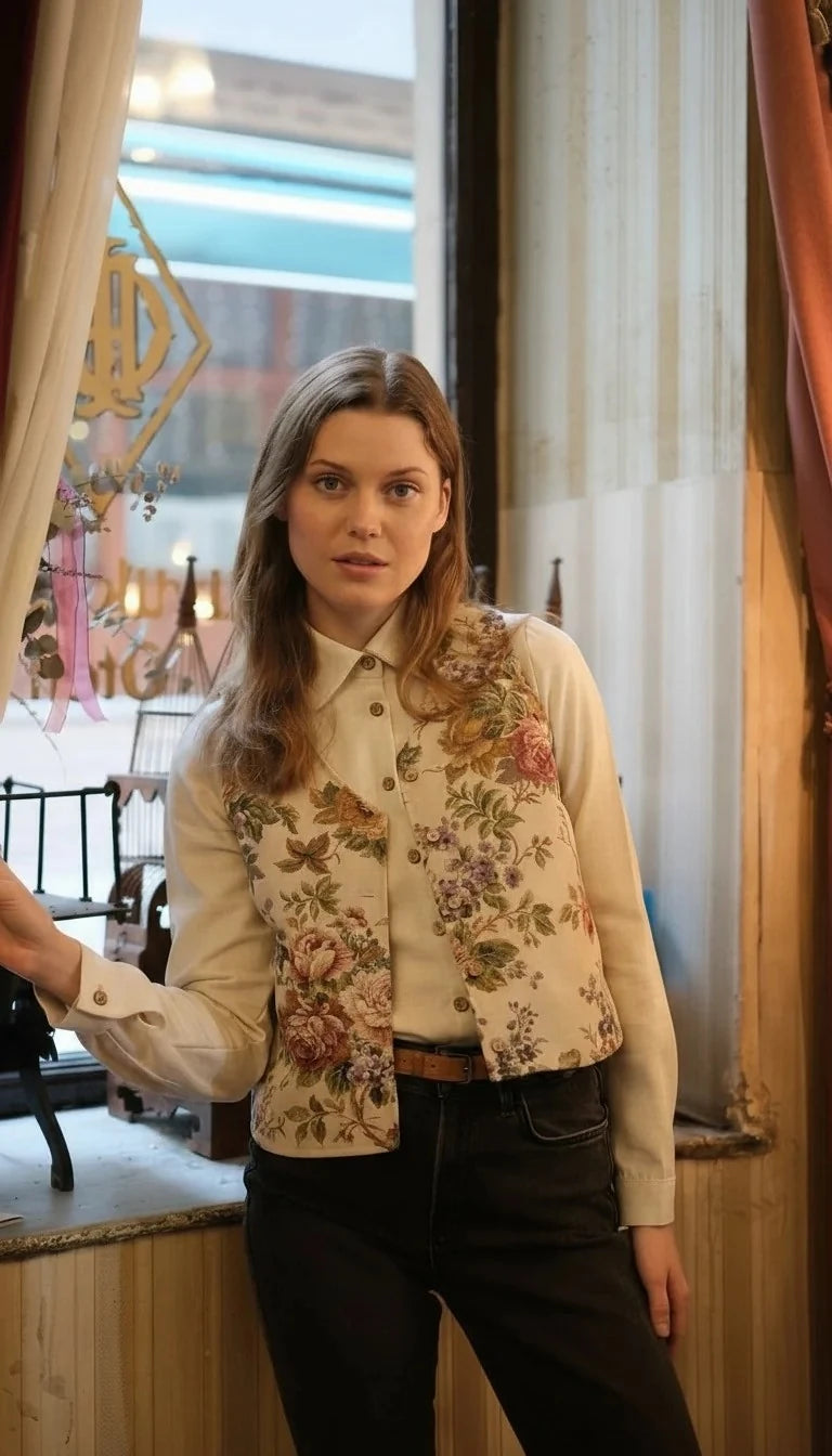 Güllü Goblen Yelek