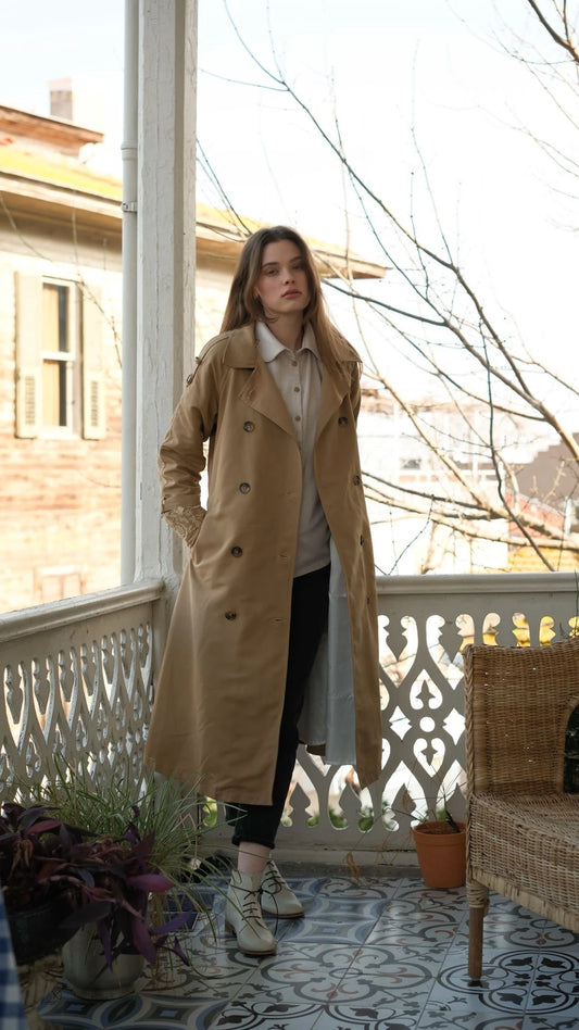 Nakışlı Trençkot