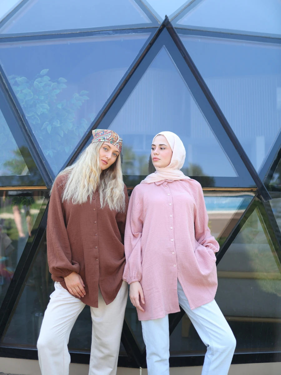 Müslin Gömlek Gül Kurusu