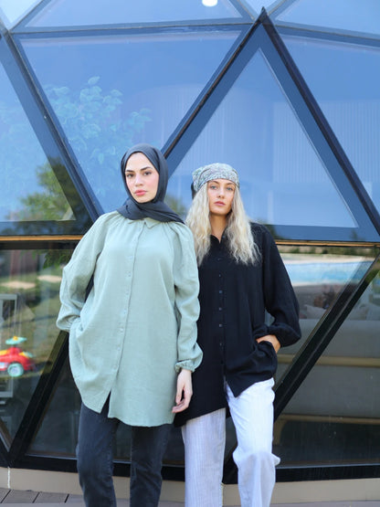 Müslin Gömlek Siyah