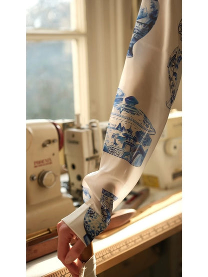 Blue Dream Saten Gömlek