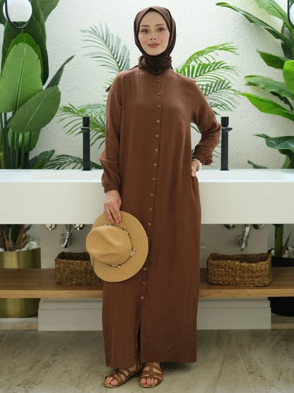 Elegan Elbise Kahverengi