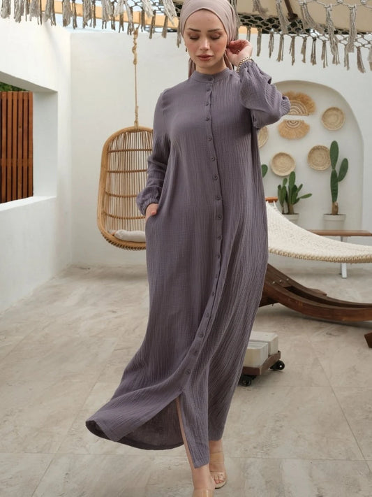 Elegan Elbise Koyu Gri