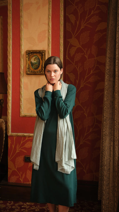 Kaşkorse Tunik Petrol + Crash Bambu Şal