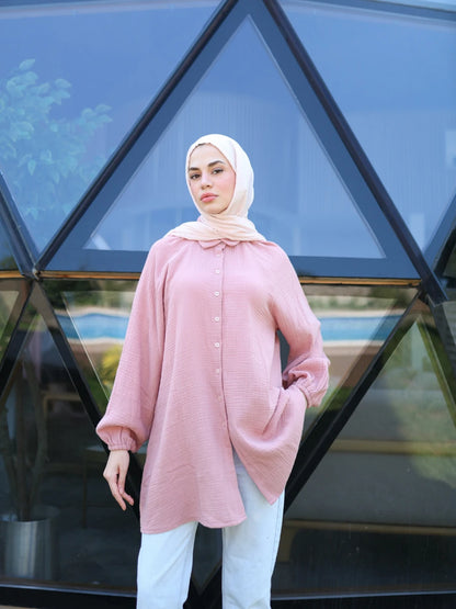 Müslin Gömlek Gül Kurusu