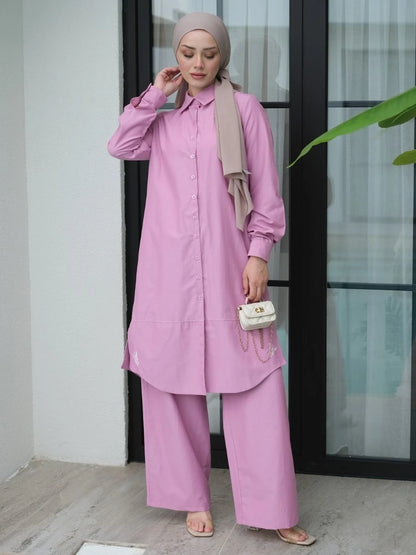 Poplin Takım Leylak