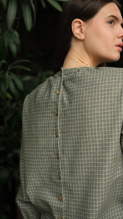 Arden Nakışlı Bluz Haki