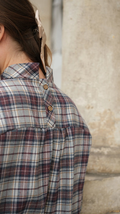 Bloom Ekose Bluz - Bordo/Laci