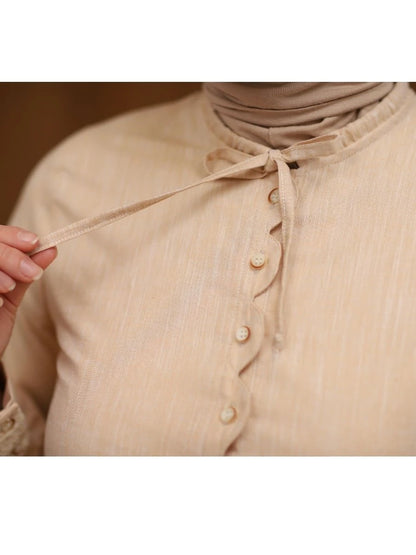 Kolu Dantelli Tunik Krem