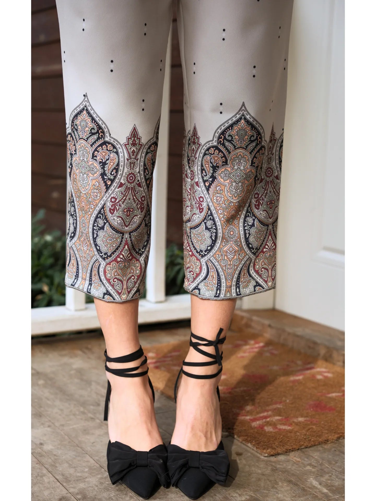 Etnik Desen Beli Lastikli Pantolon