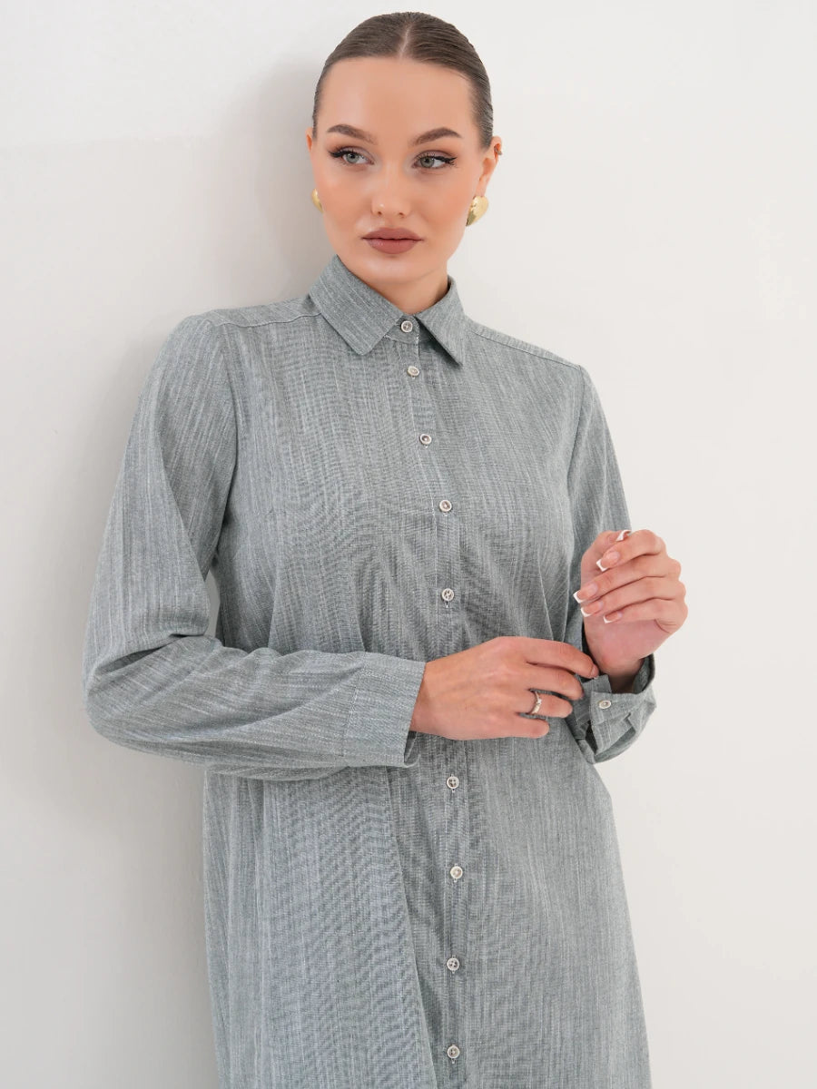 Basic Pamuklu Tunik Yeşil + Şal Hediyeli