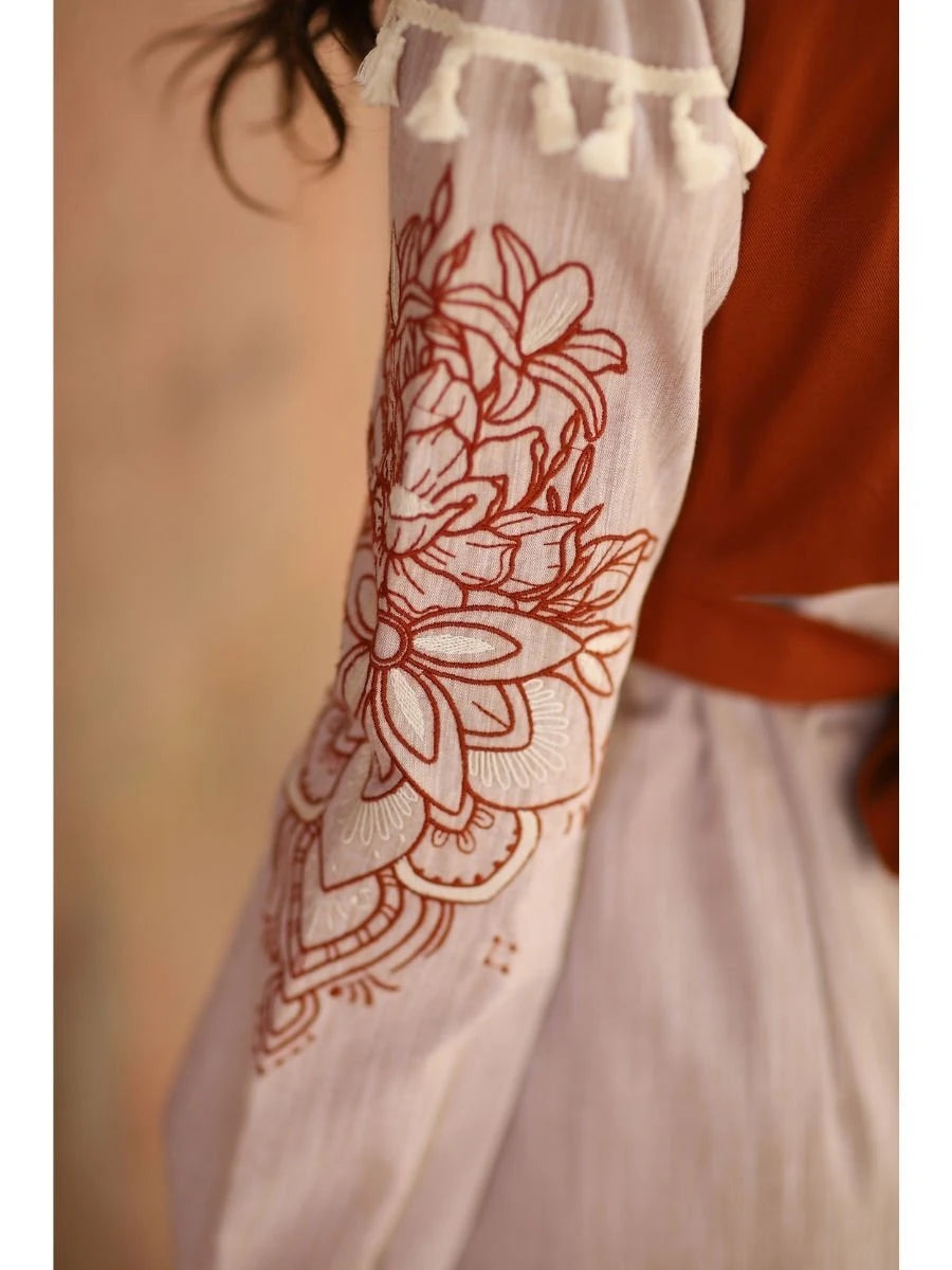 Firuze Elbise Yelek Takım Bej/Kiremit