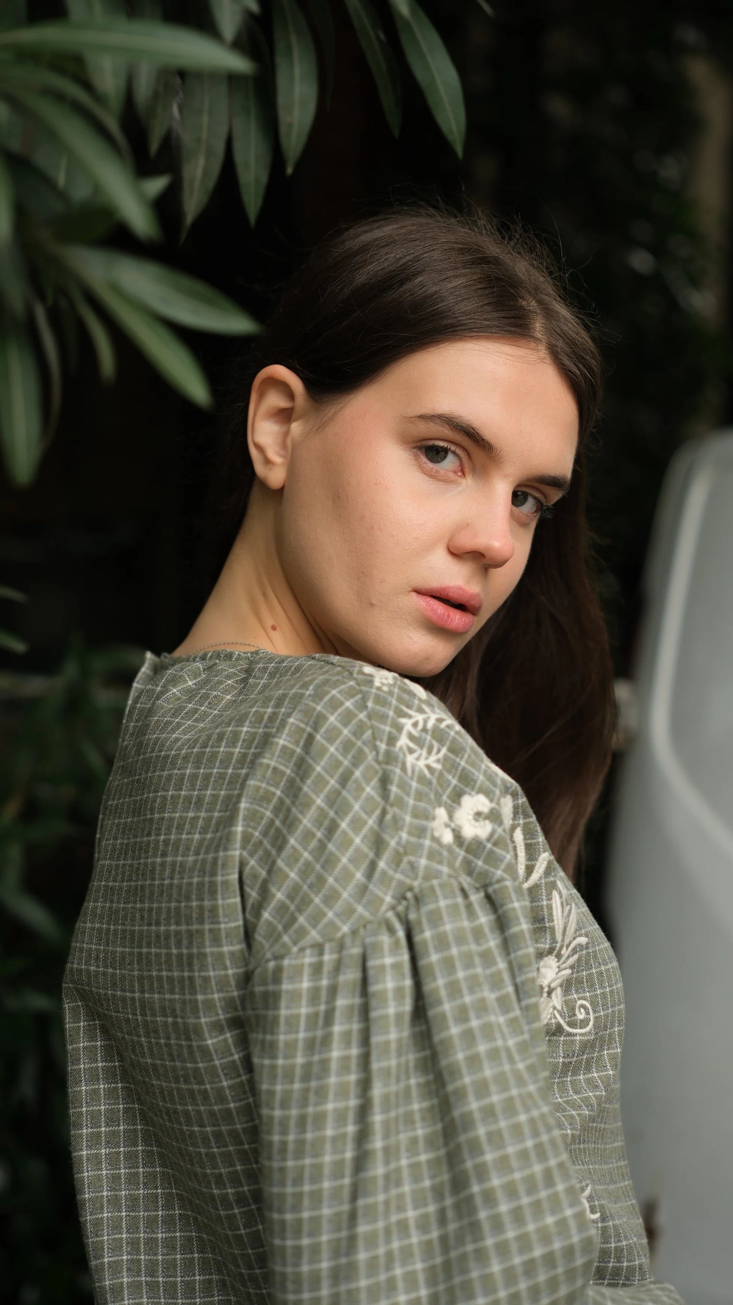 Arden Nakışlı Bluz Haki