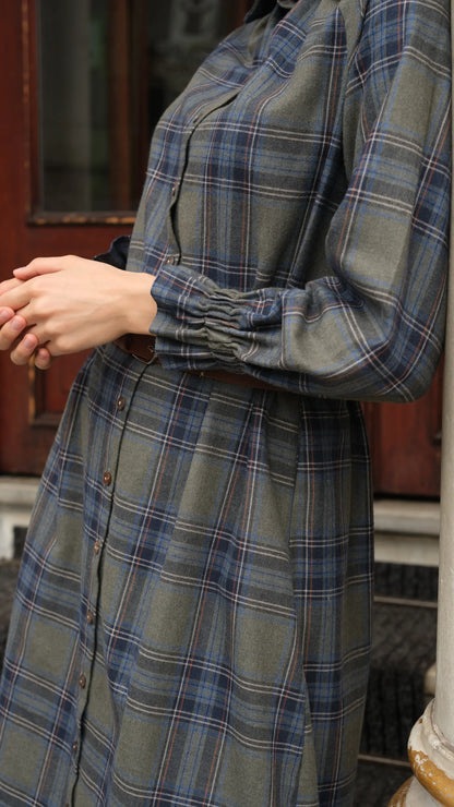 Mira Ekose Elbise - Haki/Laci