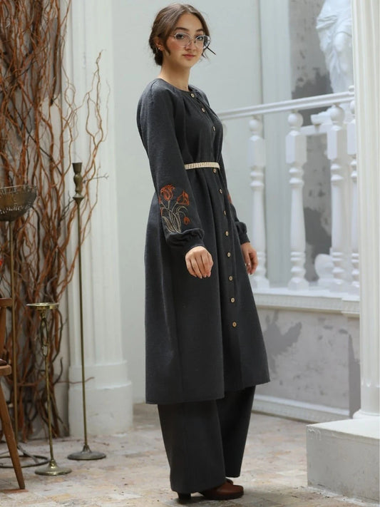 Lale Takım Koyu Gri